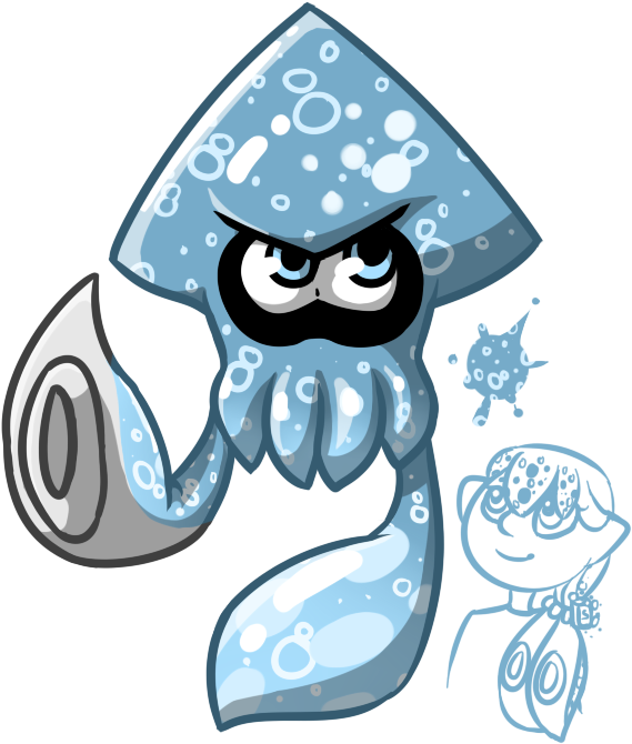 Angry Cartoon Squid PNG