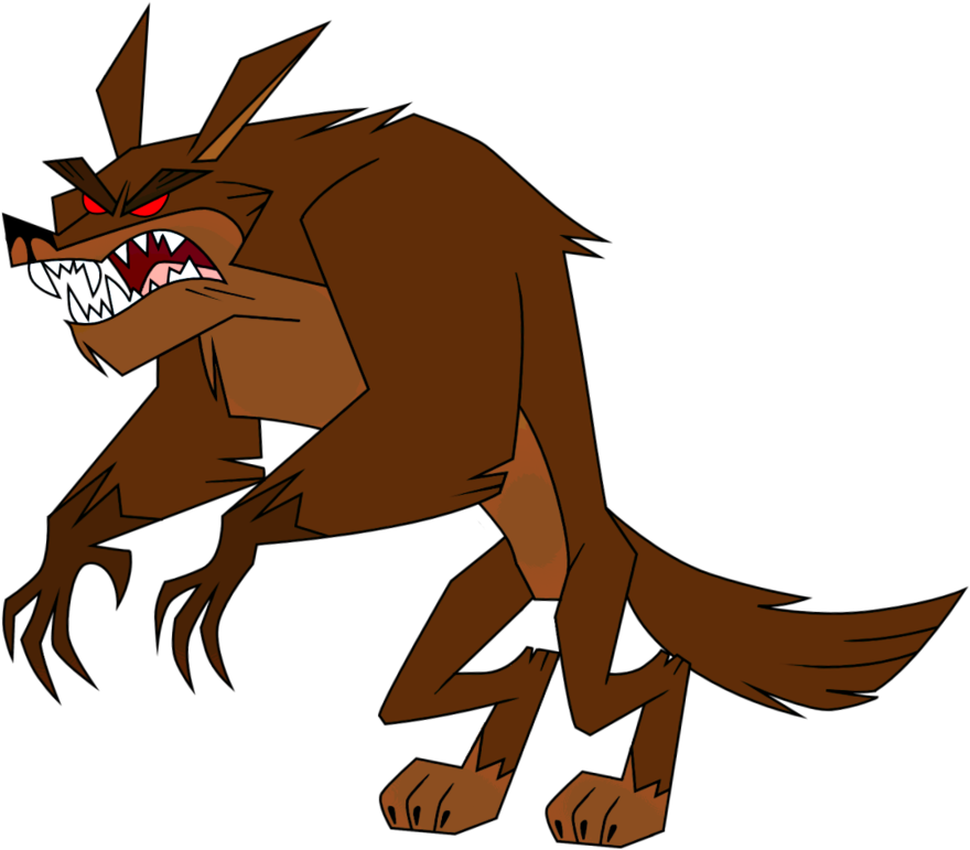 Angry Cartoon Werewolf PNG
