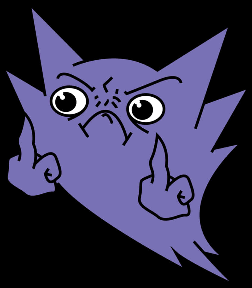 Angry Cat Cartoon Gesturing Double Middle Finger PNG