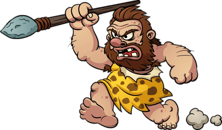 Angry Caveman Cartoon PNG