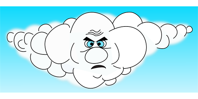 Angry Cloud Cartoon Character PNG