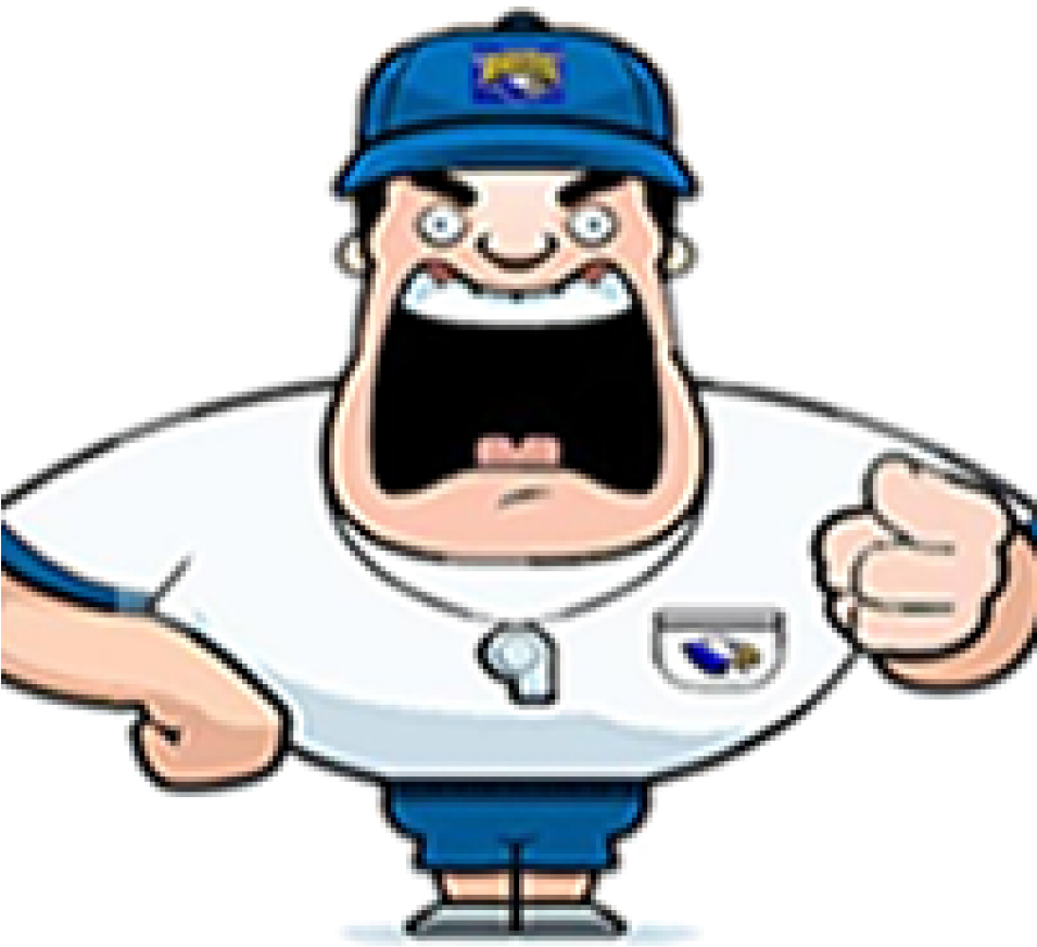 Angry Coach Cartoon Character PNG