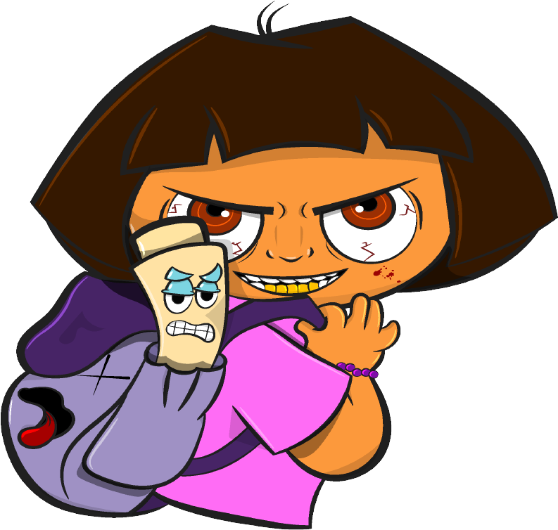 Angry Dora Cartoon Character PNG