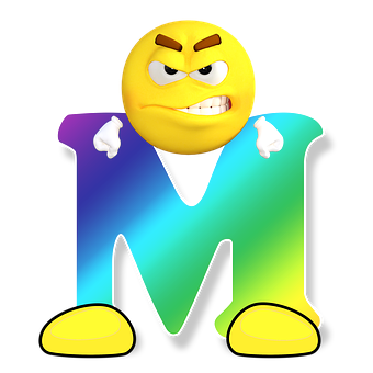 Angry Emoji Letter M PNG