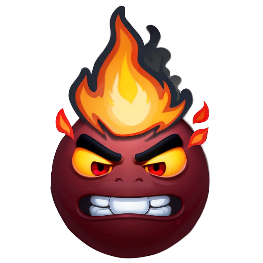 Download Angry Emoji With Fire Png 11 | Wallpapers.com