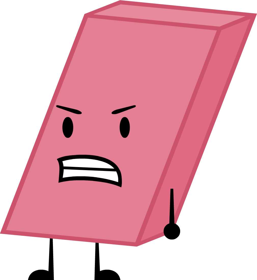 Angry Eraser Cartoon Character PNG