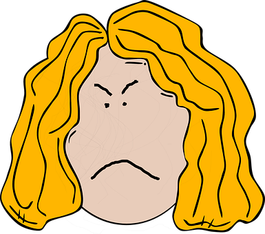 Angry Face Cartoon Illustration PNG