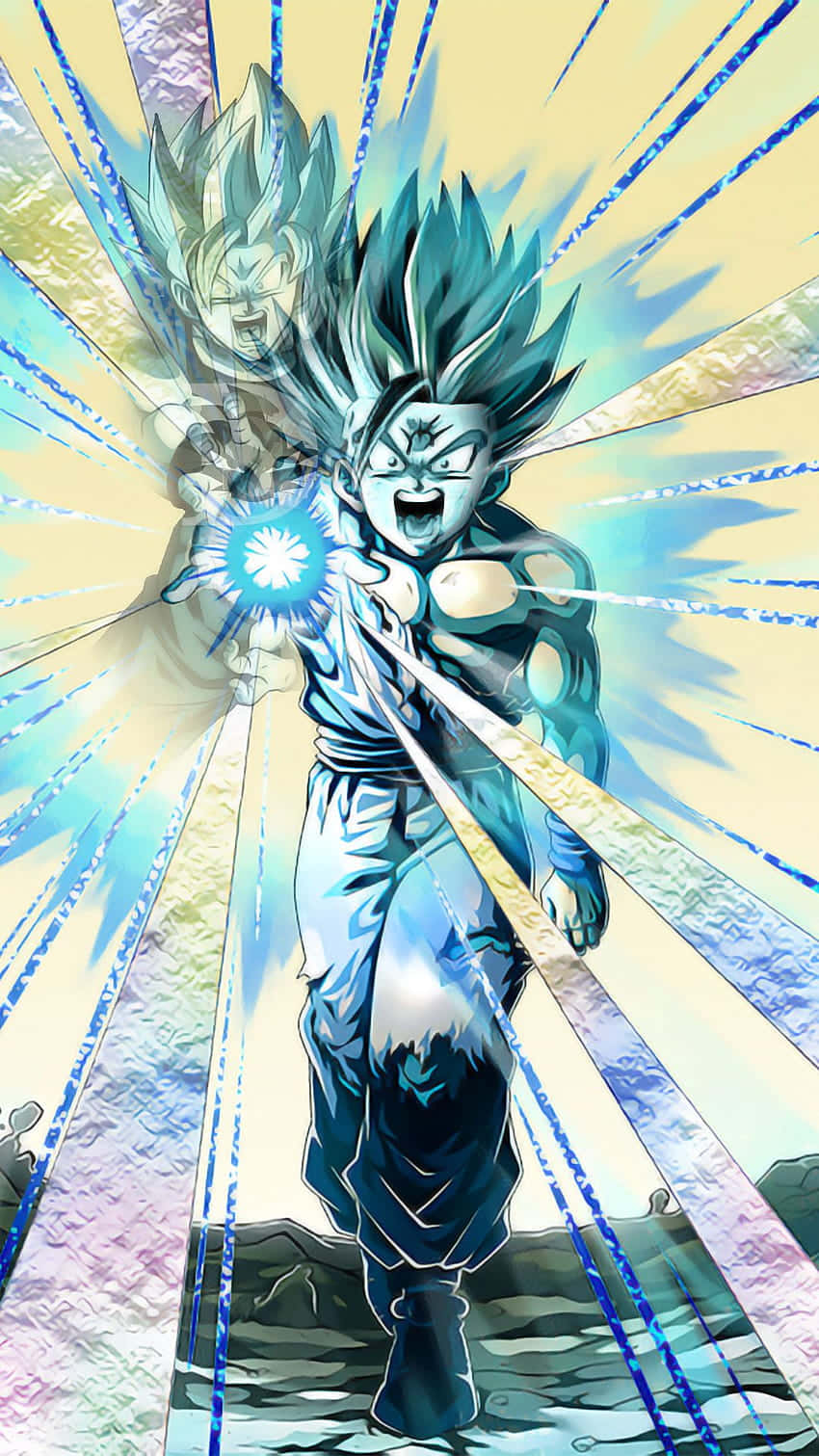 Angry Gohan iPhone Blue Electric Energy Wallpaper