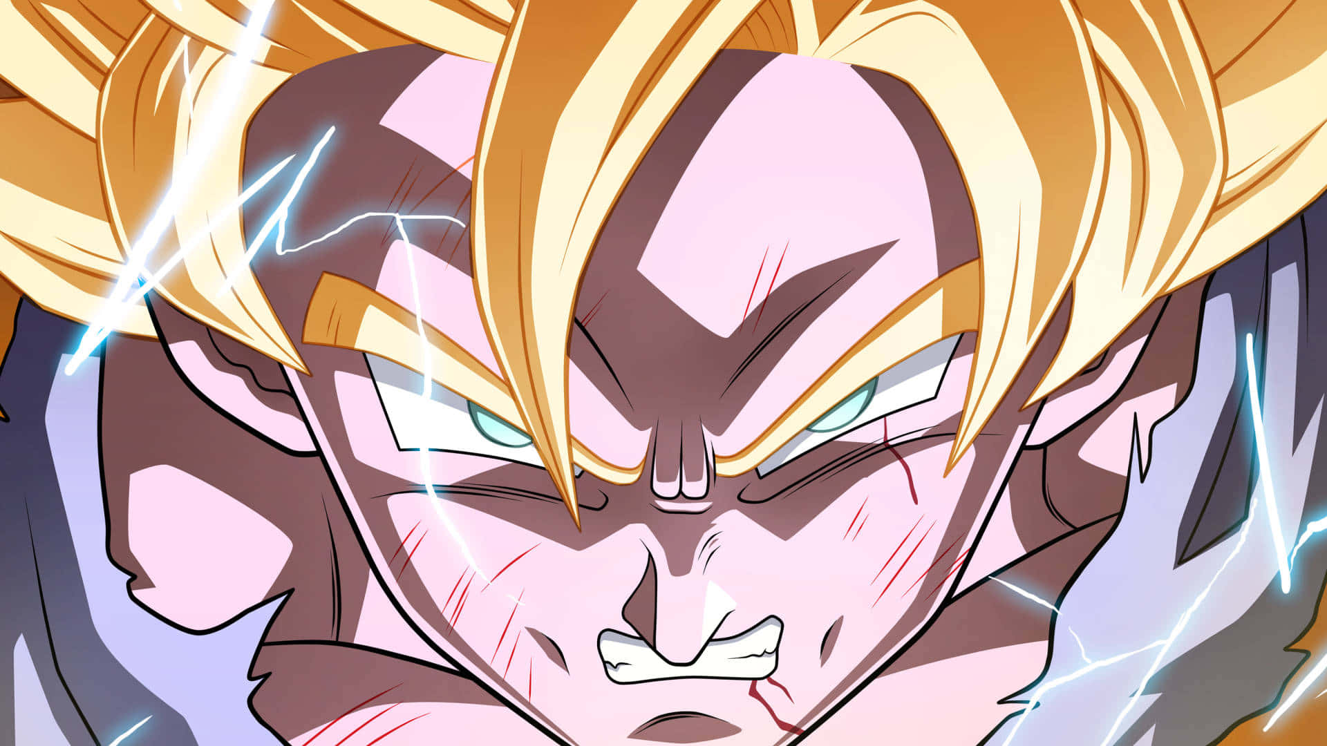 "Anger doesn't always make you powerful. But for Goku, it does!" Wallpaper