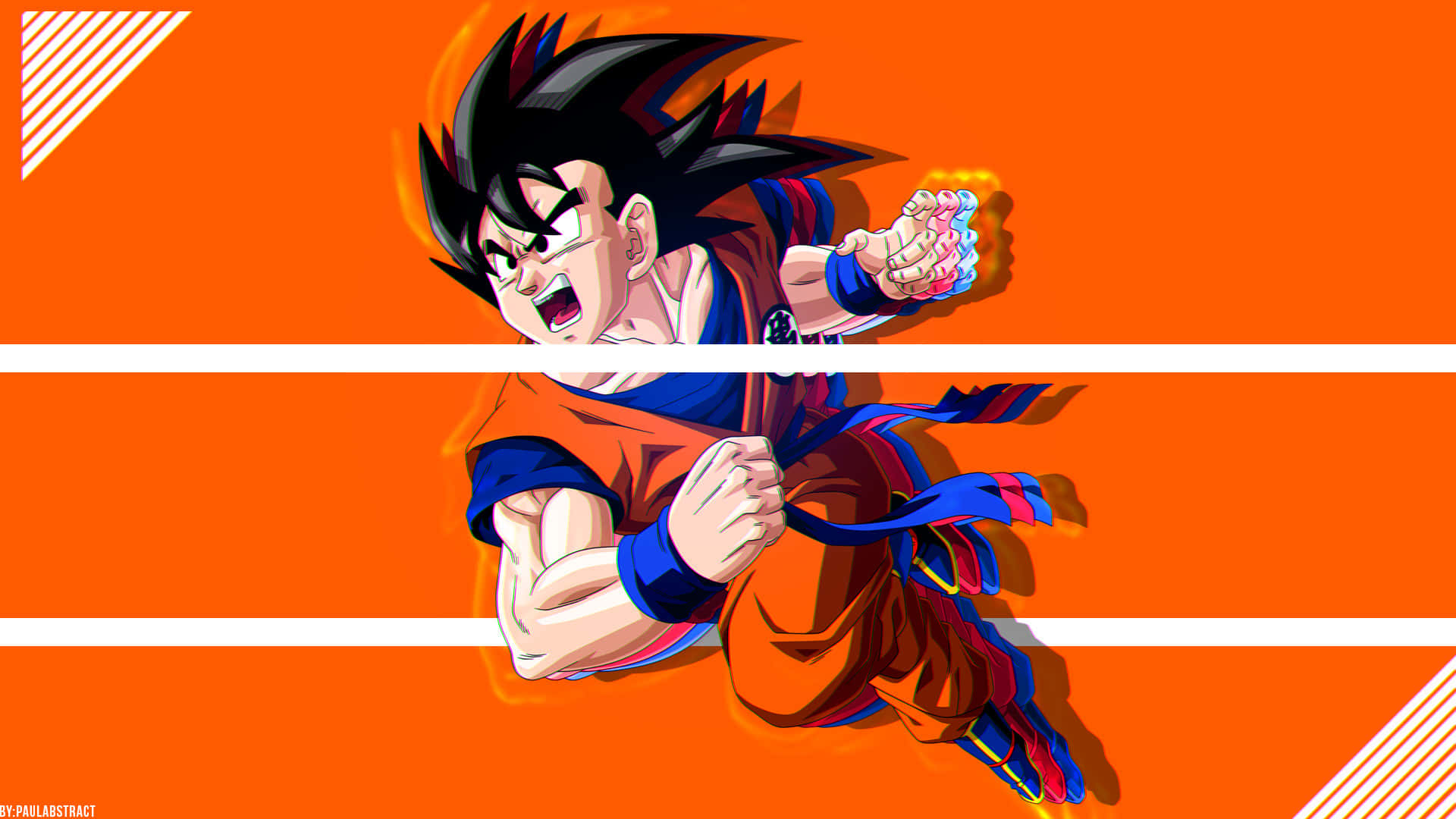 !Goku er vred og klar til at kæmpe! Wallpaper