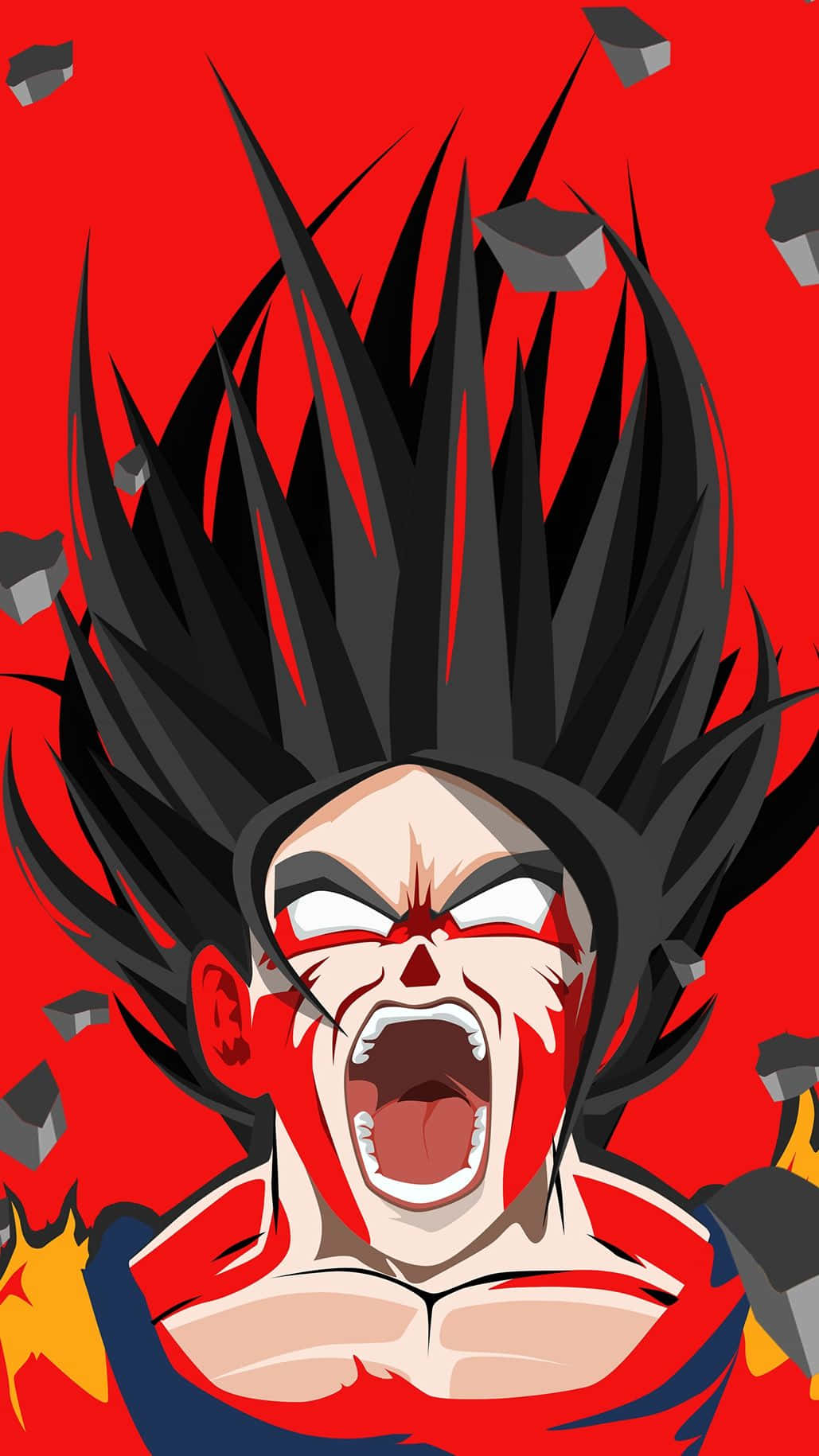 "Angry Goku Ready to Unleash His Power" Wallpaper