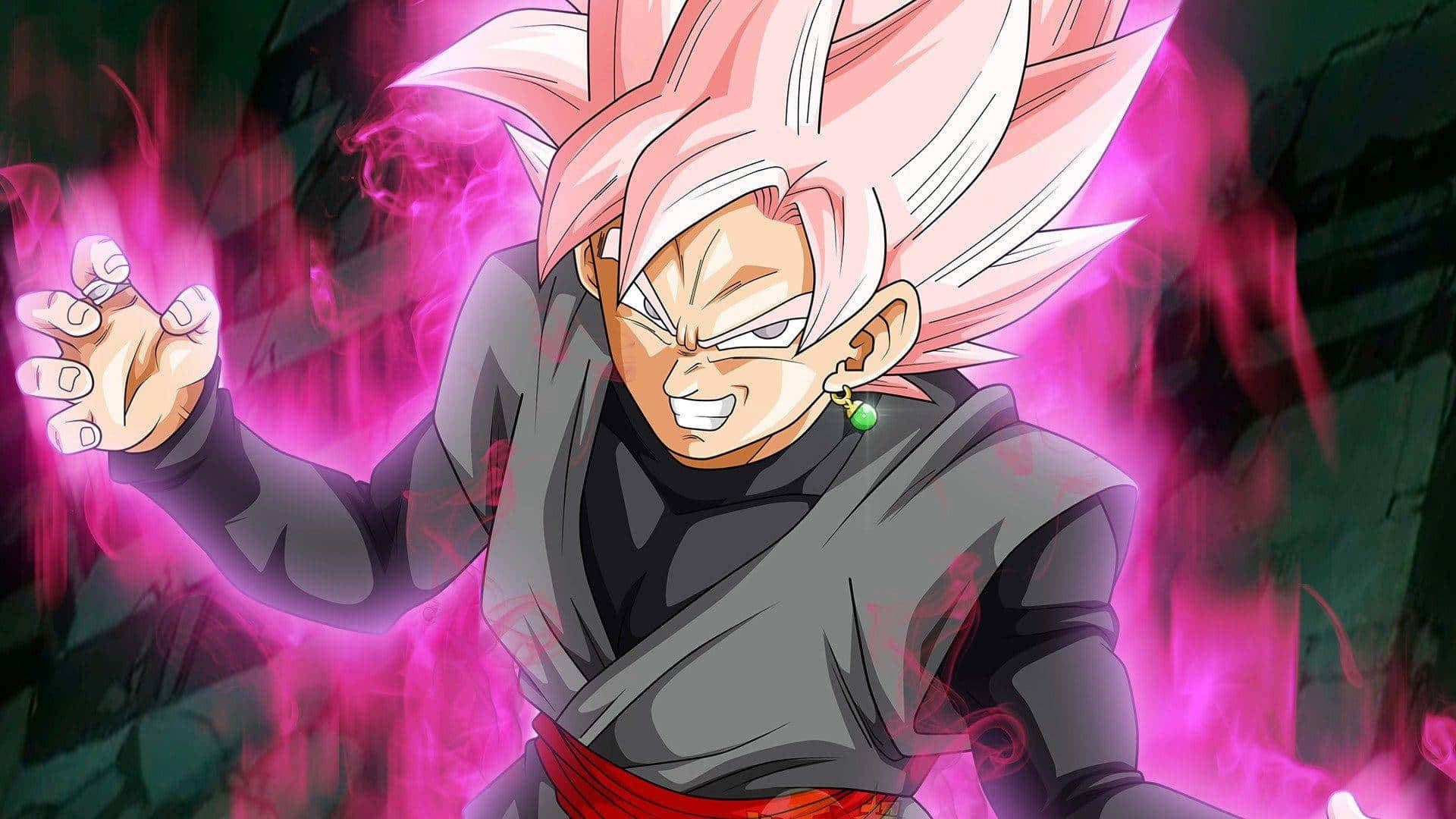 En vred udtryk på ansigtet af Goku, hovedpersonen i den populære anime Dragon Ball Z. Wallpaper