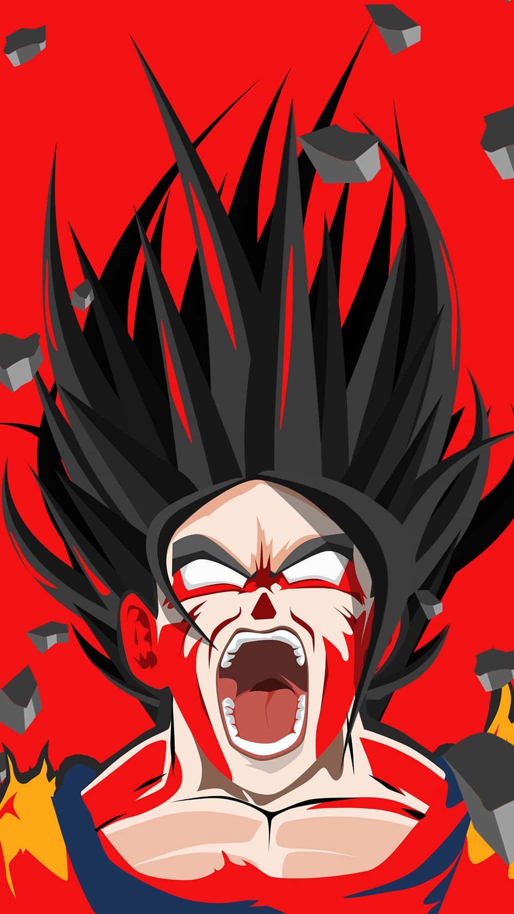 "Angry Goku unleashes his power with a Kamehameha wave." Wallpaper