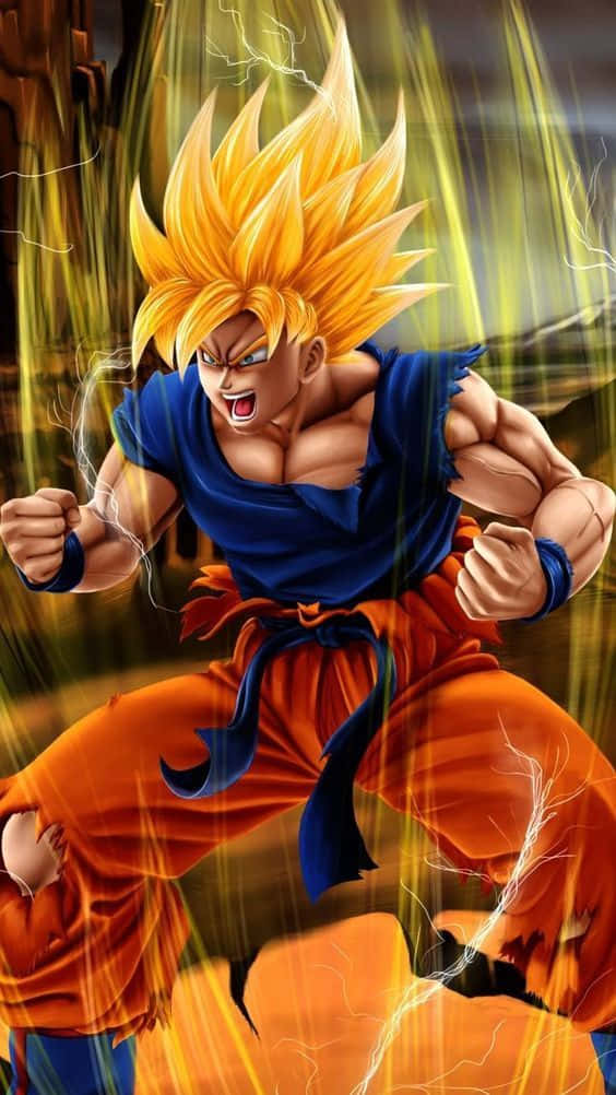 Vrede Goku udløser hans ultimative magt Wallpaper