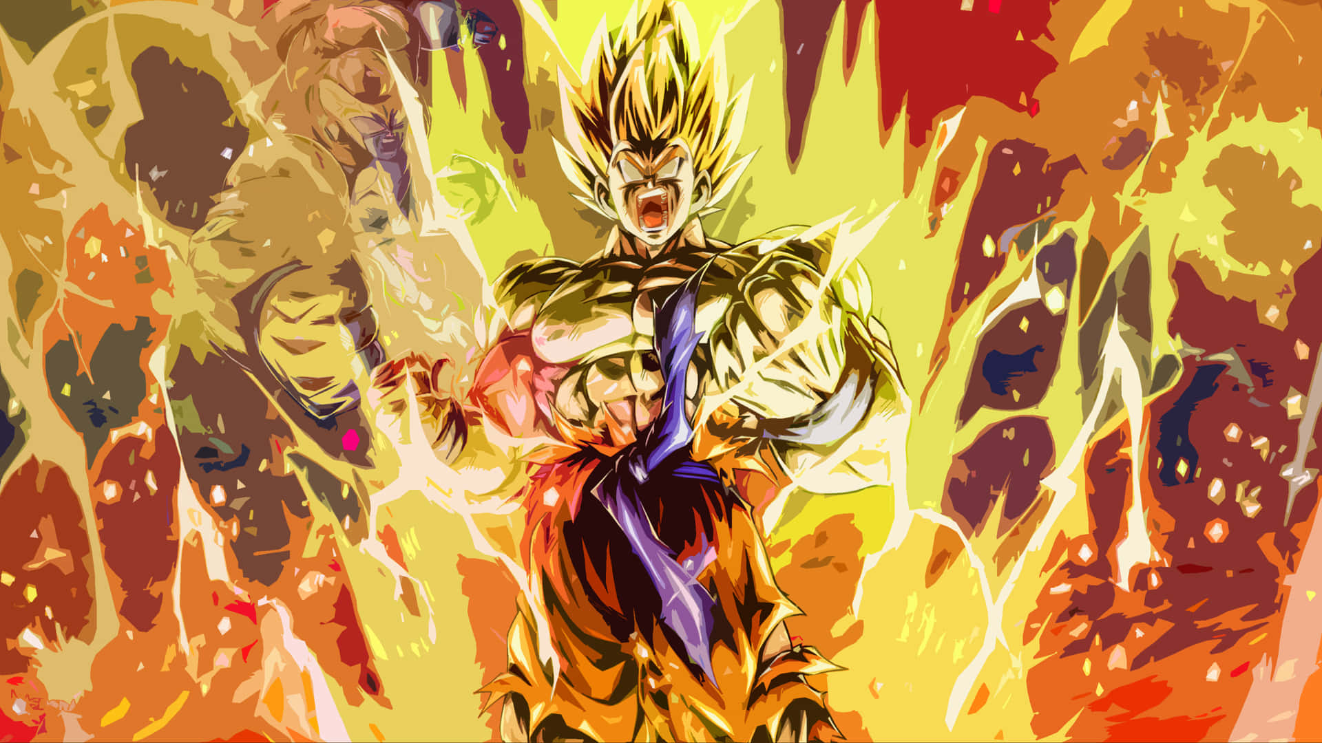 Goku in His Most Angry State Wallpaper