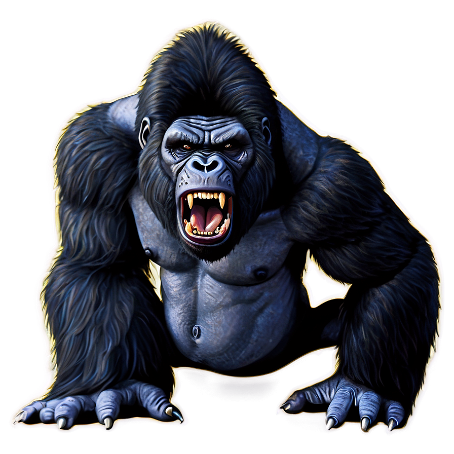 Angry Gorilla Clipart Png 06252024 PNG