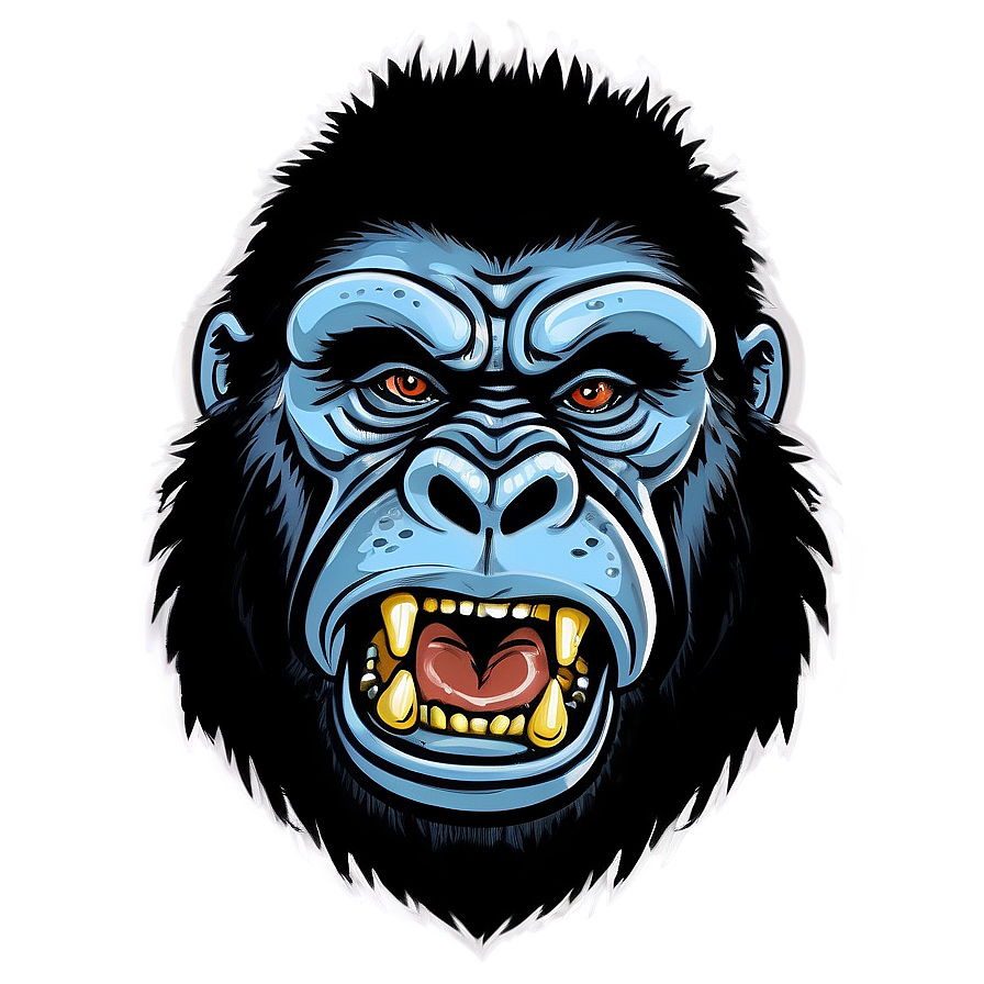 Angry Gorilla Comic Style Png 06252024 PNG