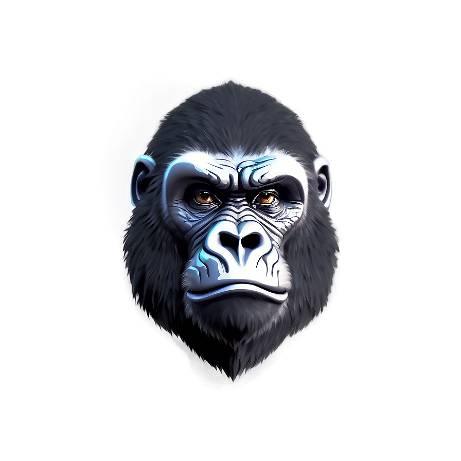 Angry Gorilla Face Illustration Png Ydm32 PNG