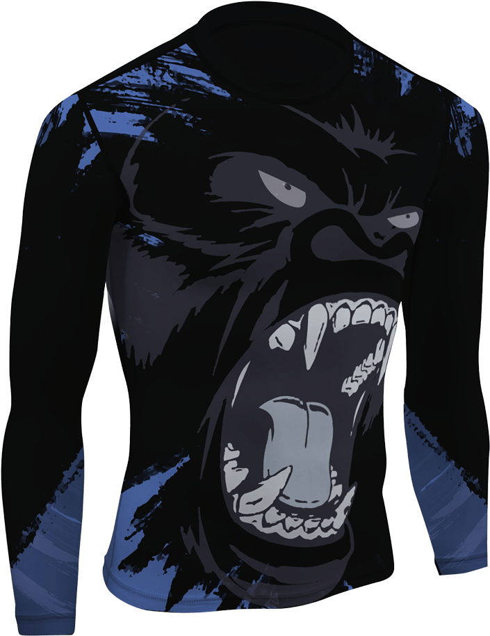 Angry Gorilla Graphic Long Sleeve Shirt PNG