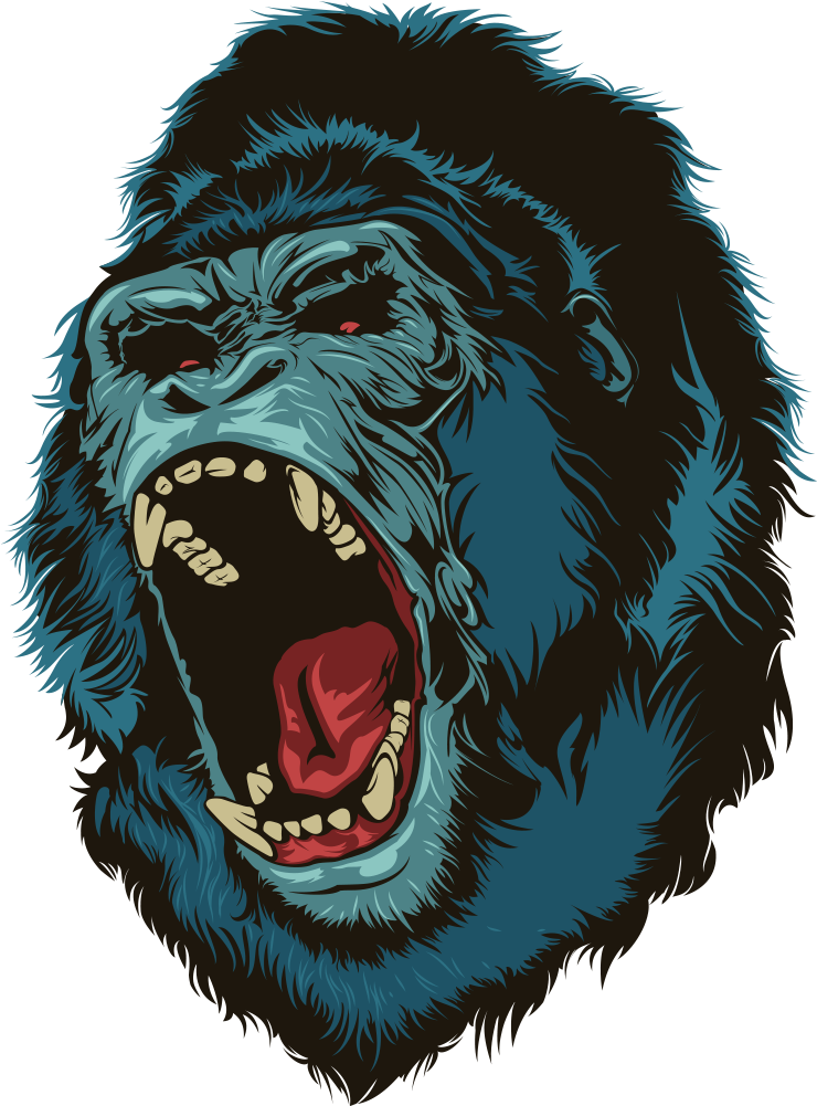 Angry Gorilla Illustration PNG