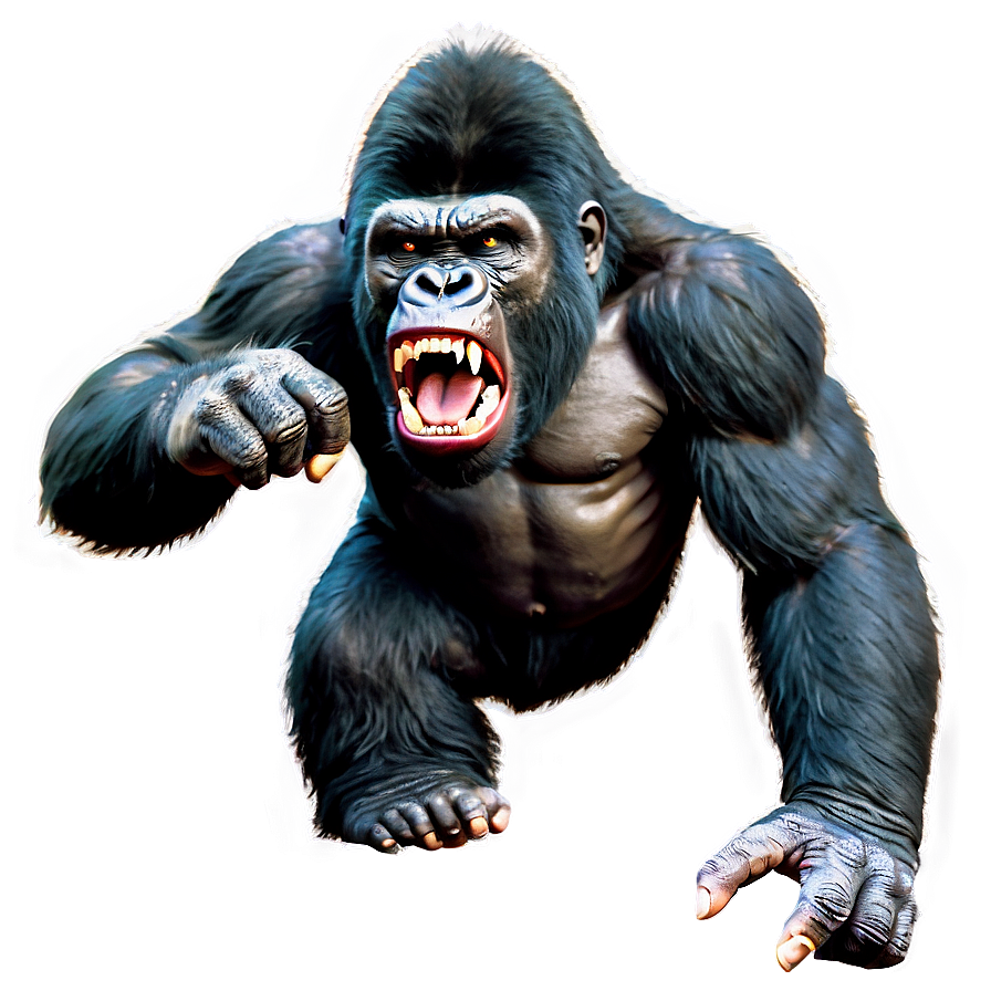 Angry Gorilla Vector Art Png 06252024 PNG