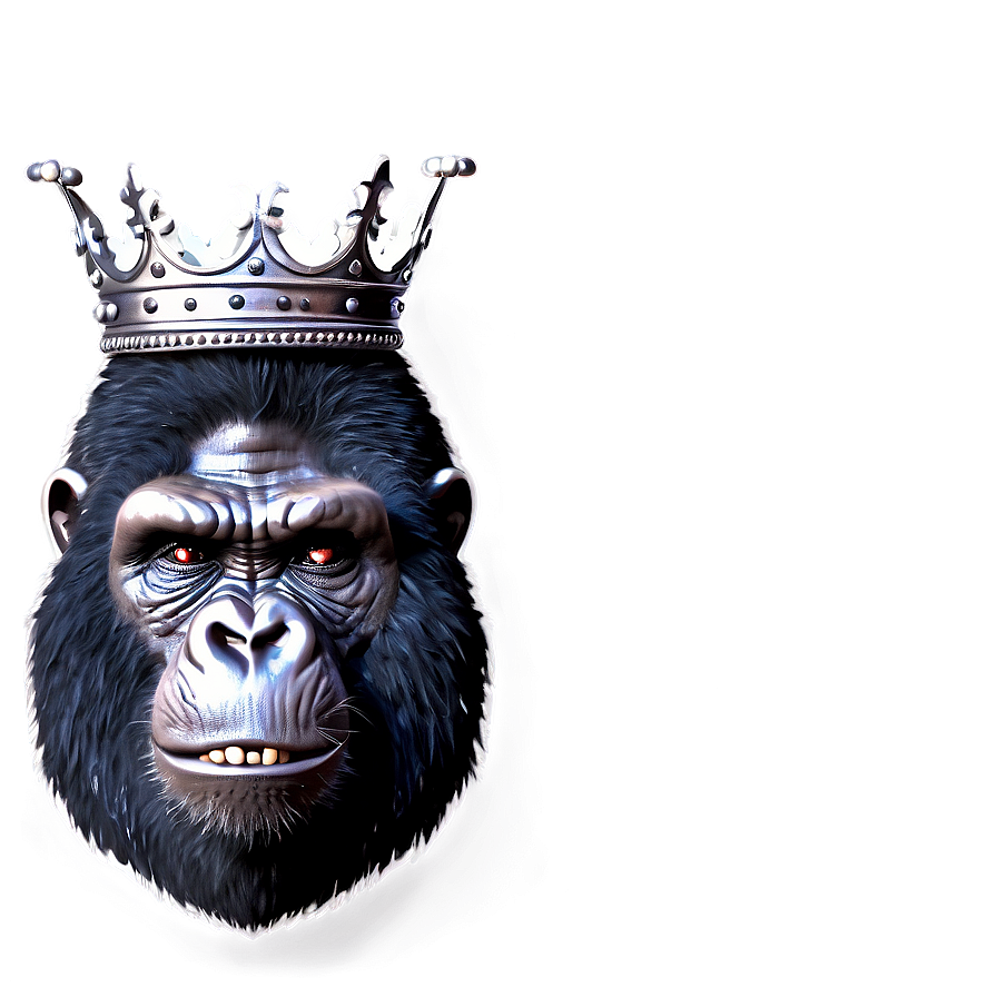 Angry Gorilla With Crown Png 06252024 PNG
