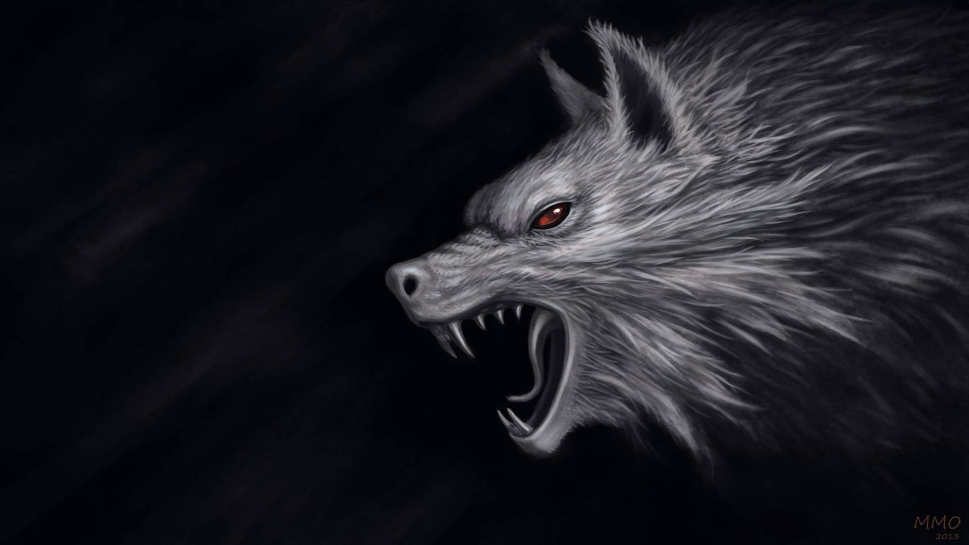 An Angry Gray Wolf Protects Its Territory Wallpaper