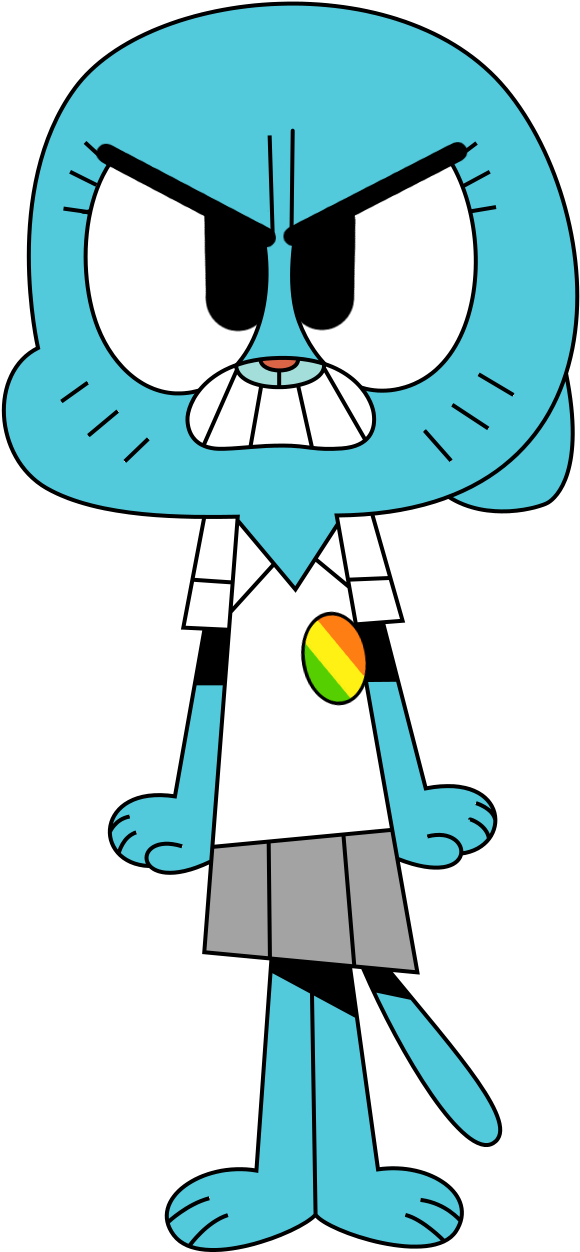 Angry Gumball Character Art PNG