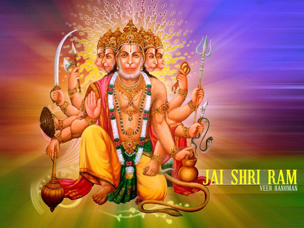 Angry Hanuman With Multiple Faces Wallpaper