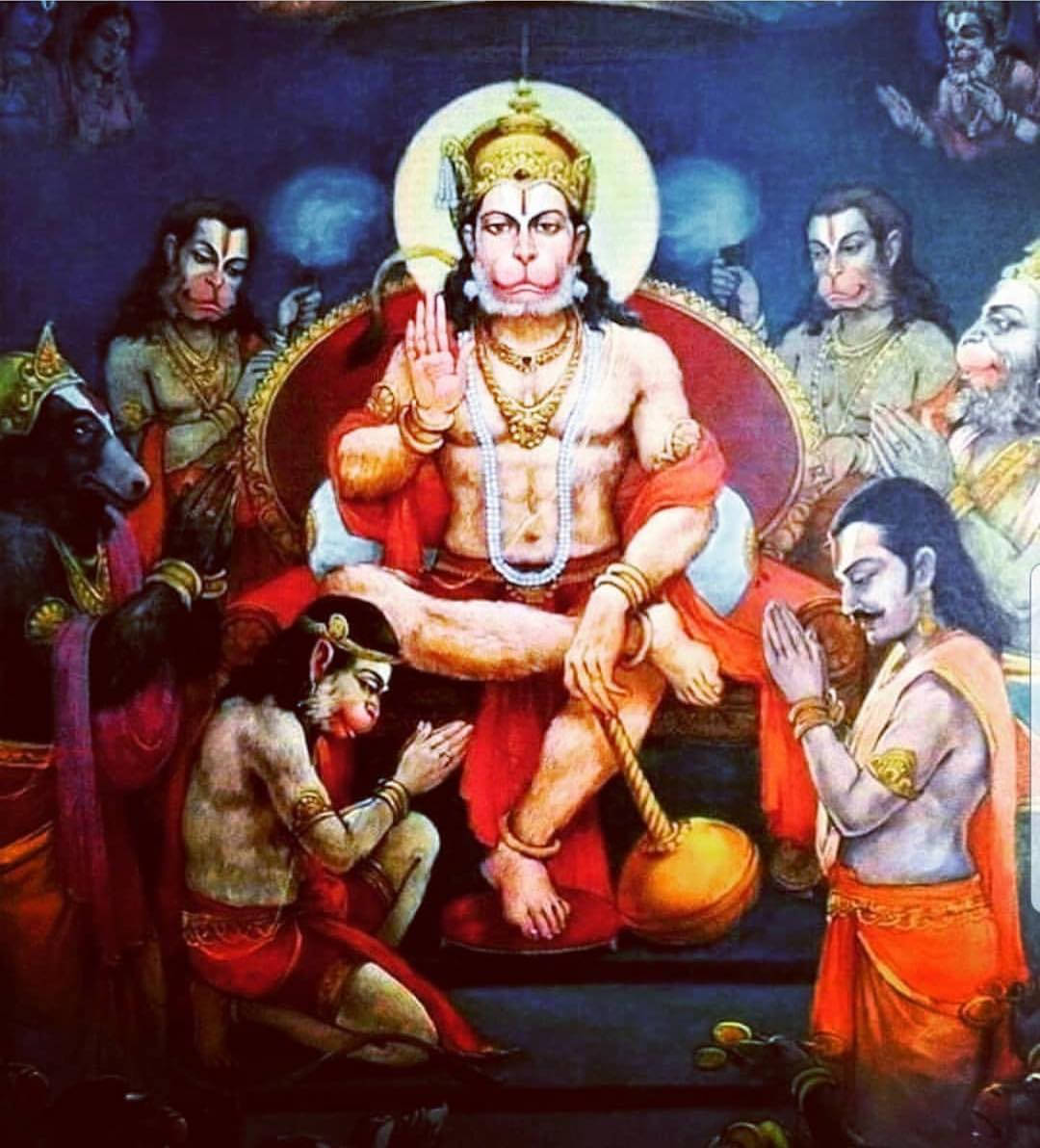 Angry Hanuman Worship Wallpaper