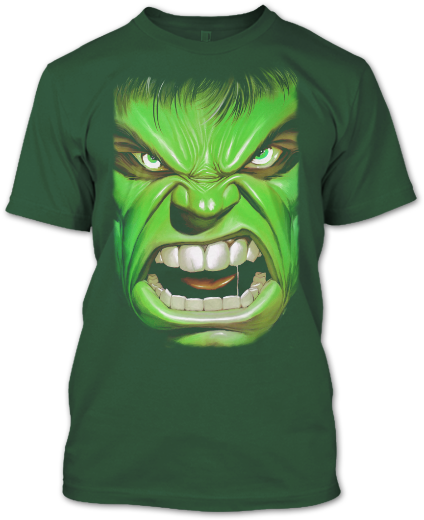 Angry Hulk Face T Shirt Design PNG