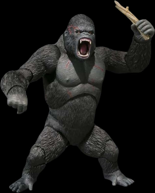 Angry King Kong With Club PNG