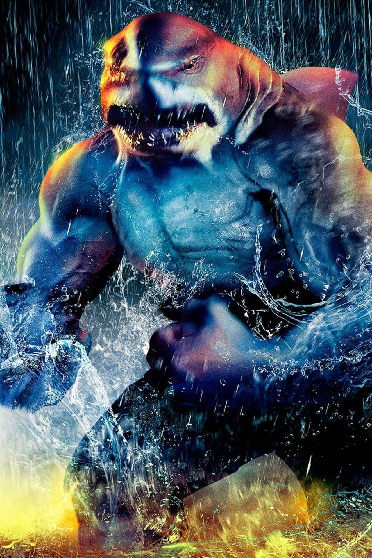Download Angry King Shark In The Rain Wallpaper 