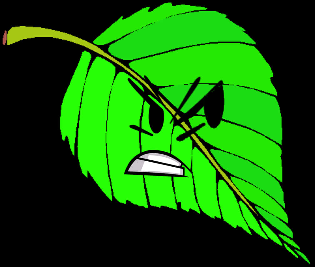 Angry Leaf Cartoon Clipart PNG