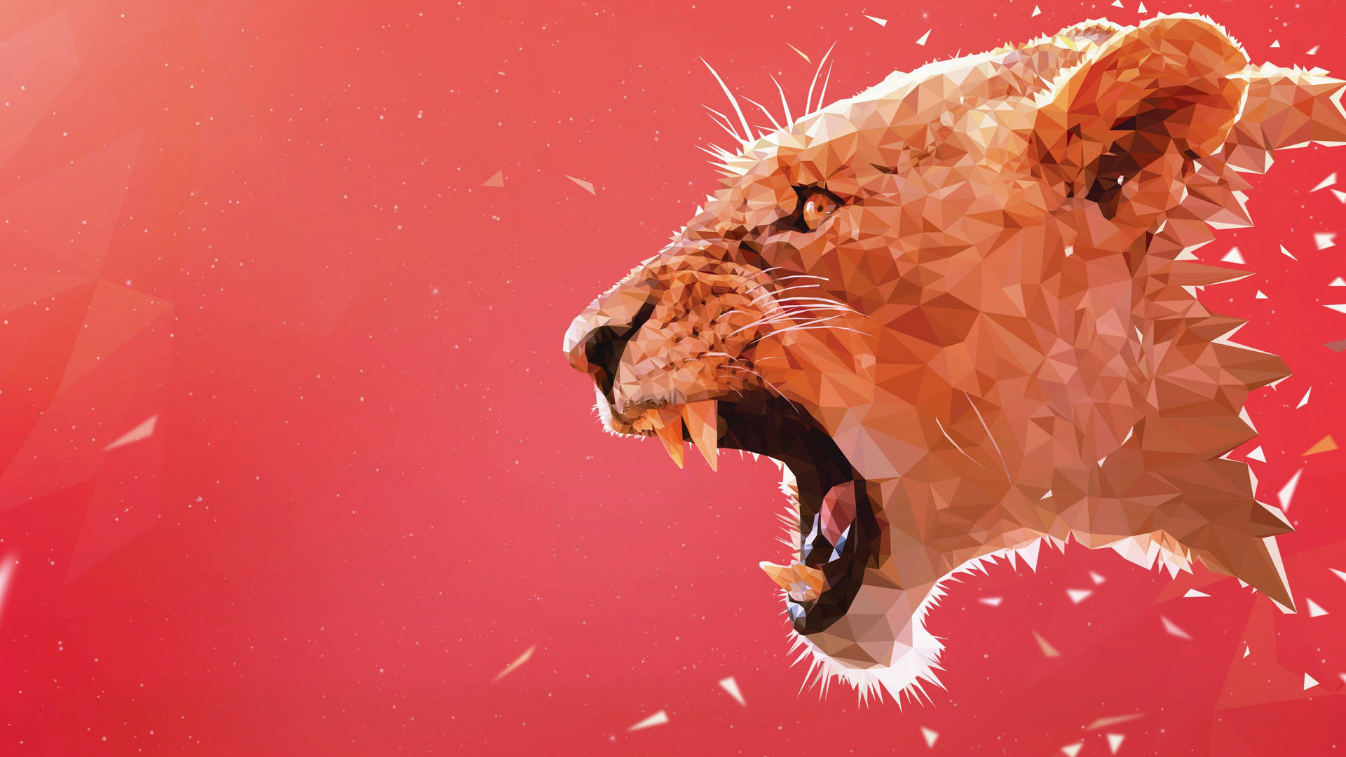 Angry Lion Poly Wallpaper