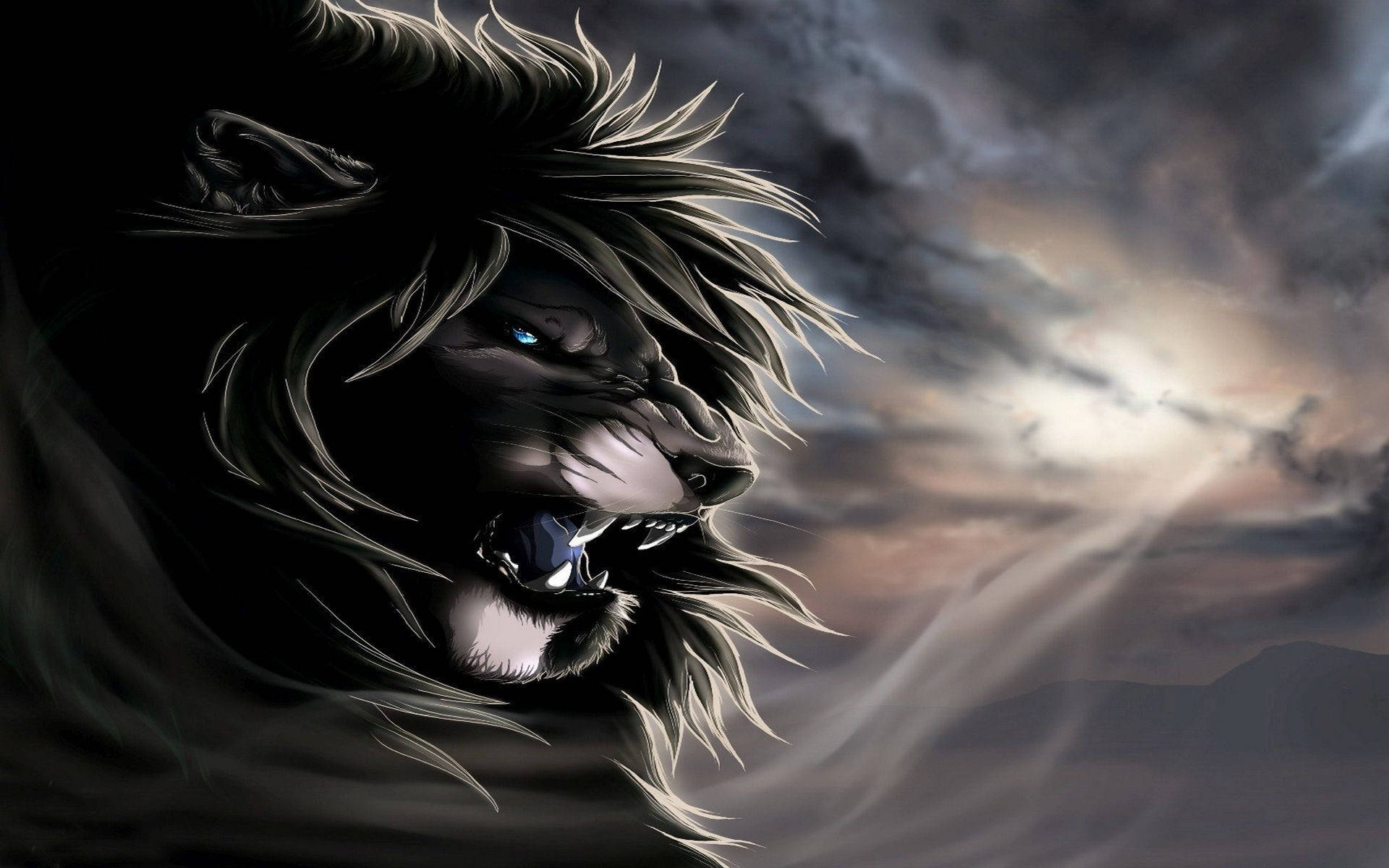 Angry Lion Vector Art Background