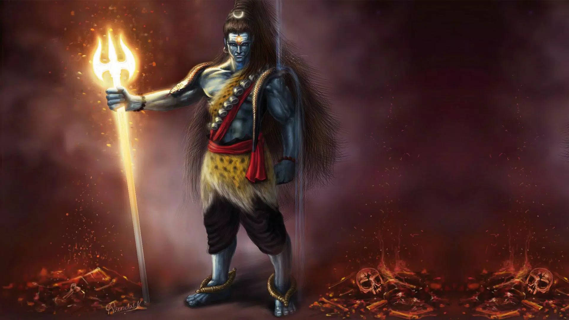 Angry Mahadev Hd With Flaming Trident