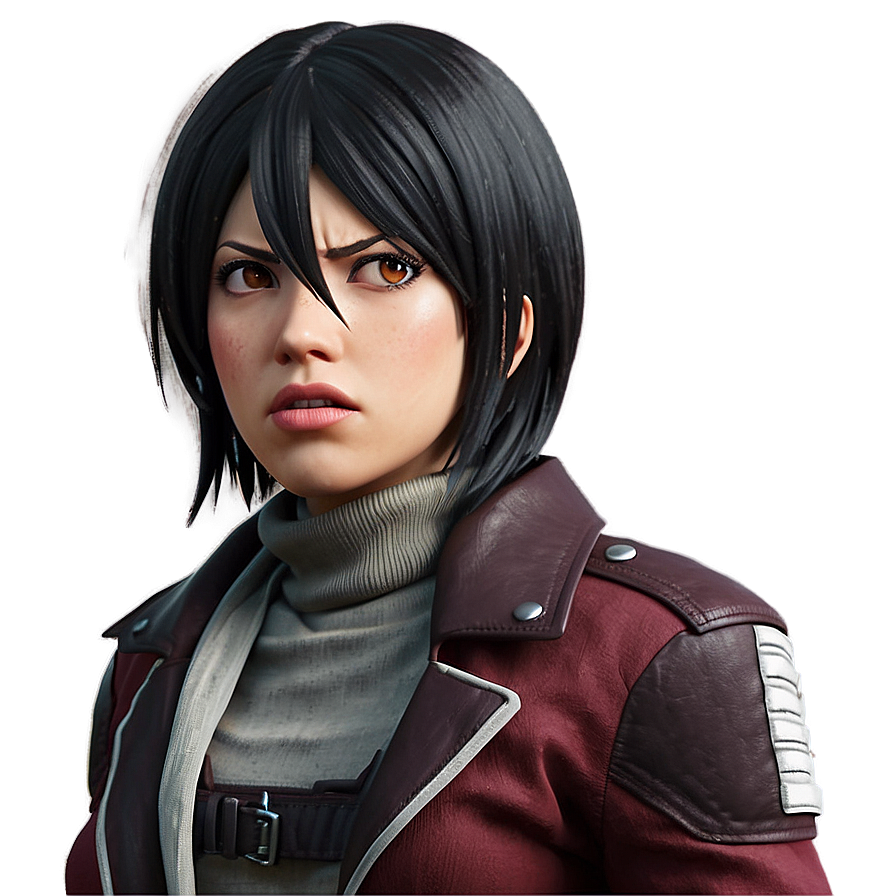 Download Angry Mikasa Ackerman Face Png 06242024 | Wallpapers.com