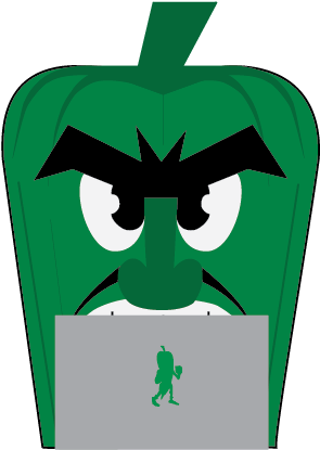 Angry Okra Cartoon Character PNG