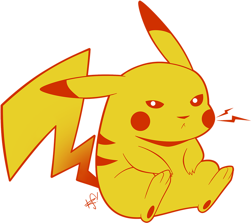 Download Angry Pikachu Illustration | Wallpapers.com