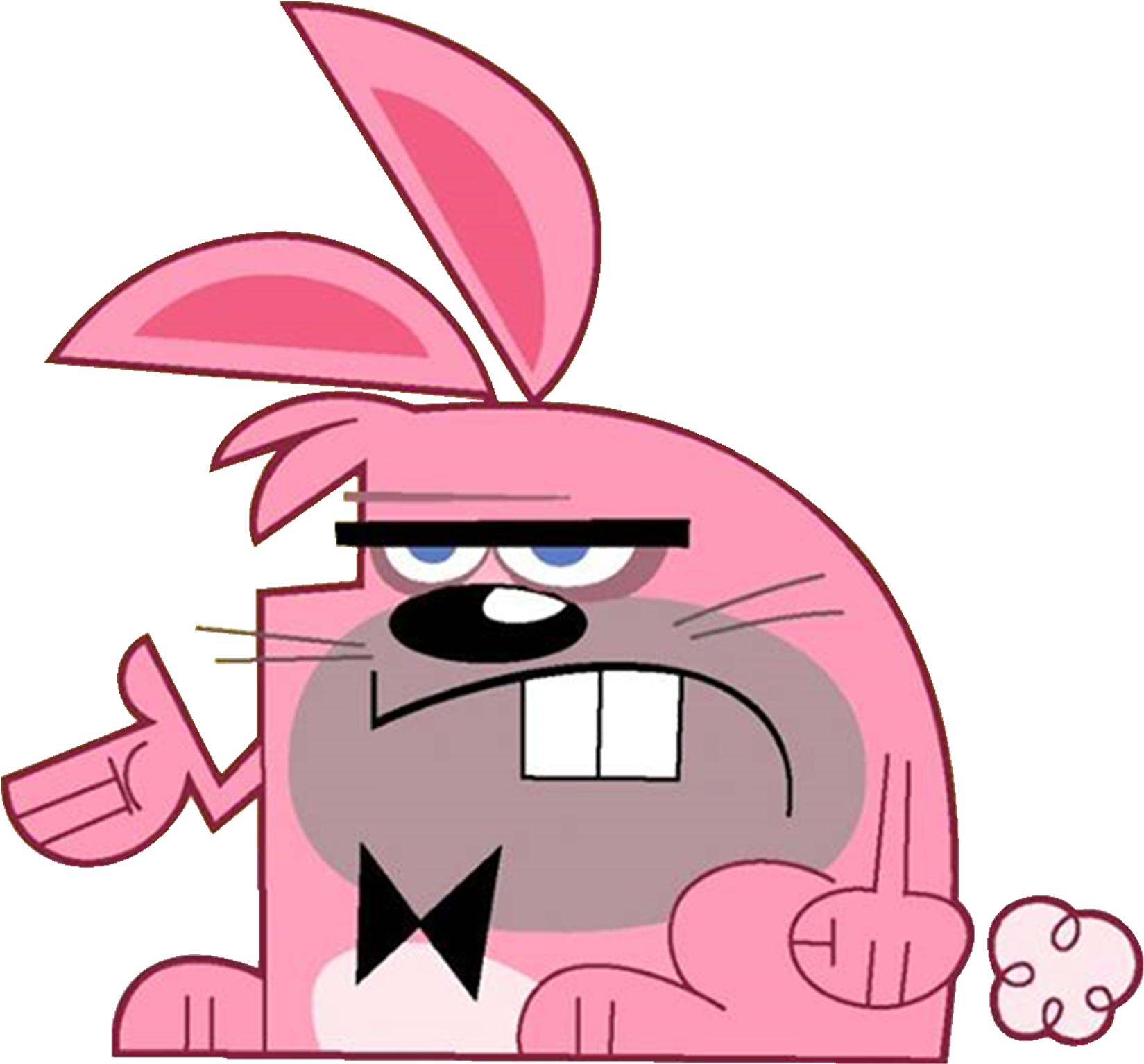 Angry Pink Cartoon Bunny PNG