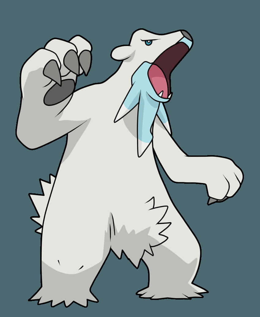 Angry Pokémon Beartic In Gray Wallpaper