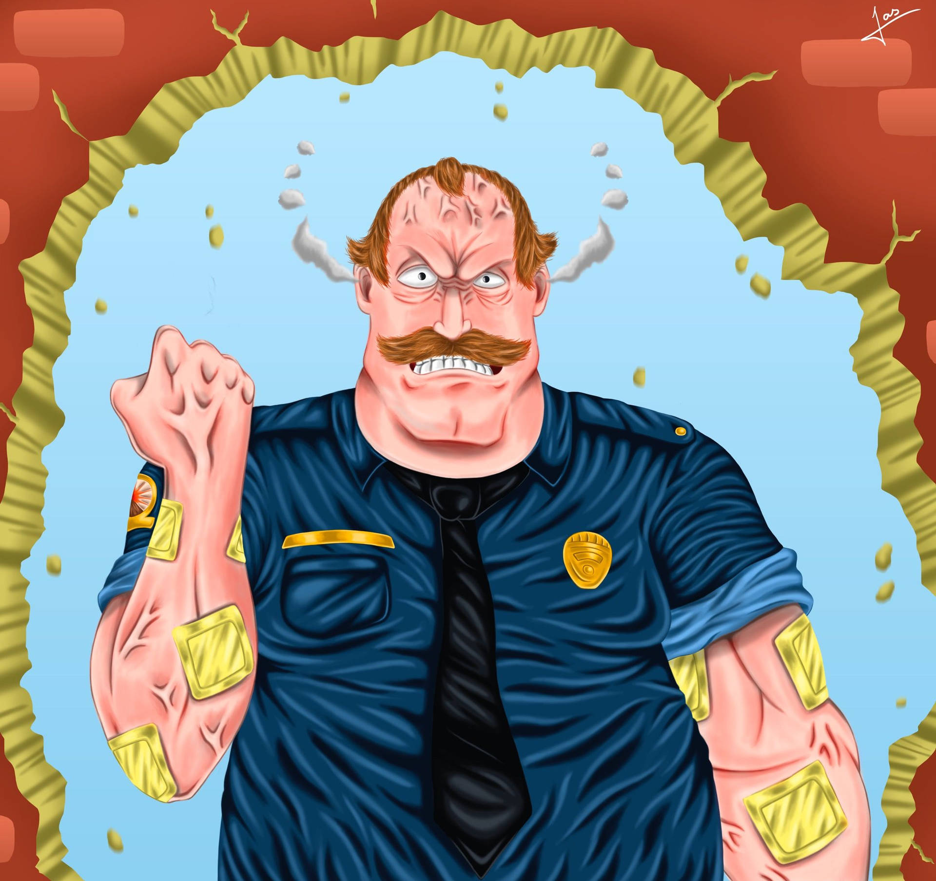 Angry Police From Paradise PD Wallpaper