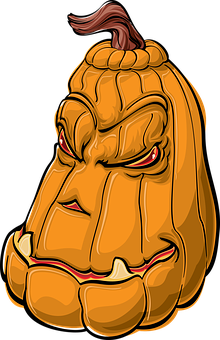 Angry Pumpkin Cartoon Vector PNG