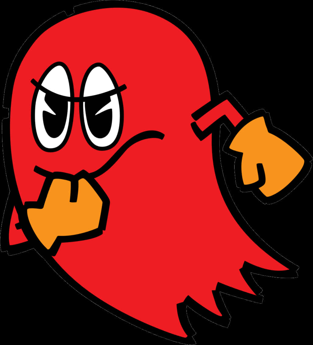 Angry Red Ghost Cartoon PNG