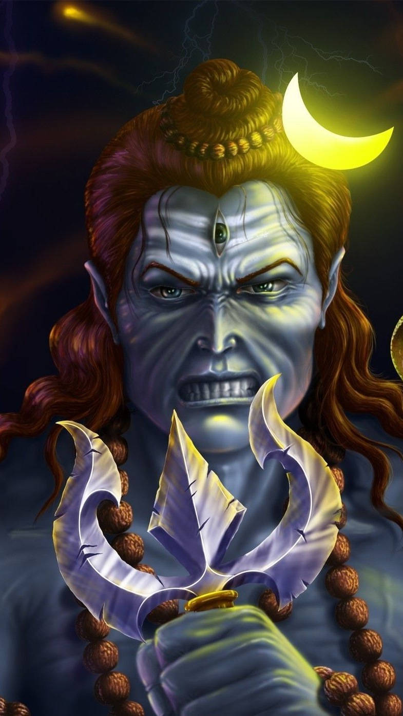 Angry Shiva 3d Art Wallpaper