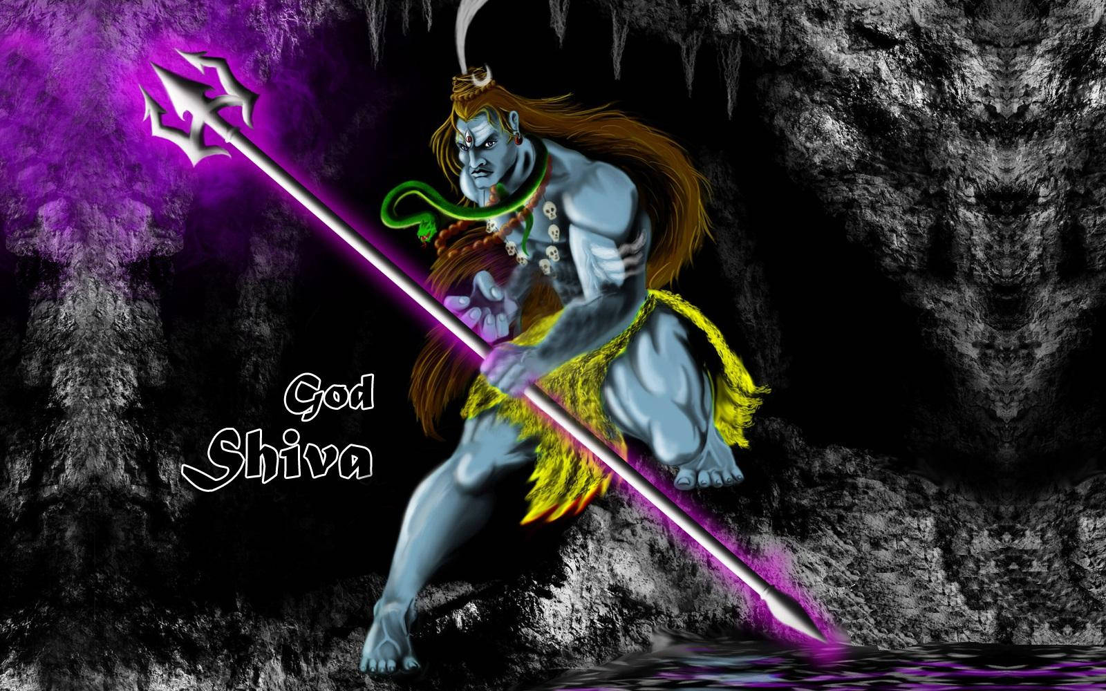 Angry Shiva Dark Cave Wallpaper