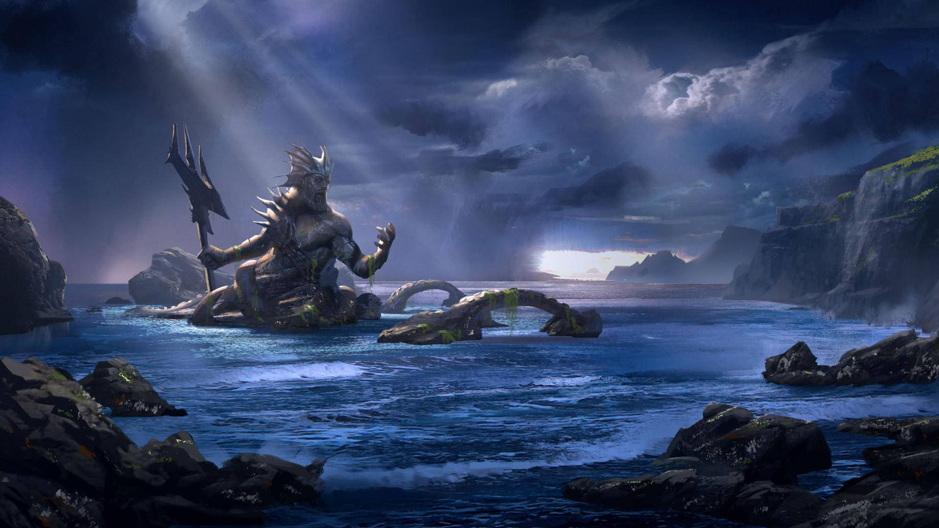 Angry Shiva Dark Ocean Wallpaper