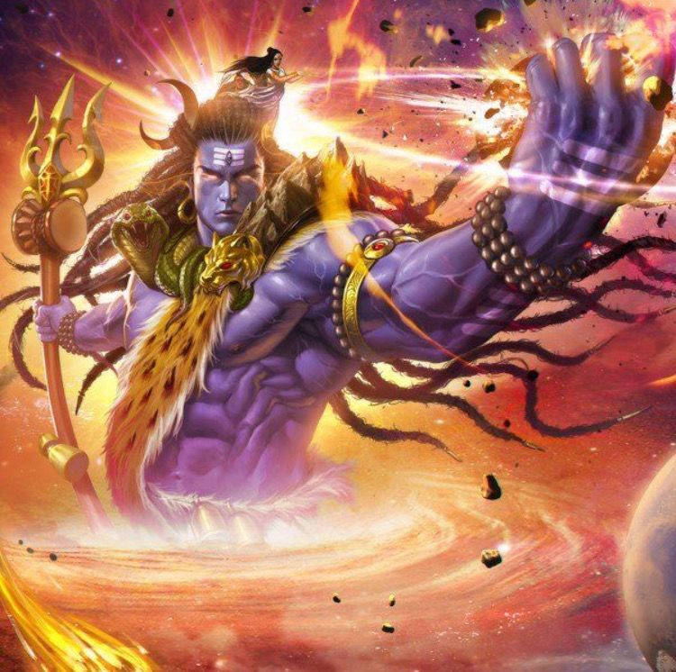 Angry Shiva Purple Body Wallpaper