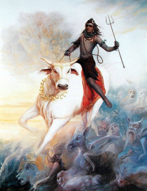 Angry Shiva White Bull Wallpaper